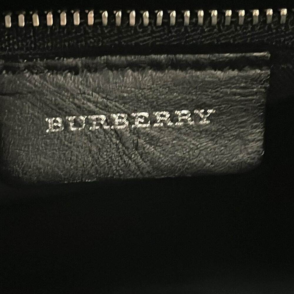 BURBERRY Shoulder Bag Check Black White Purple Wool Leather - Picture 7 of 7